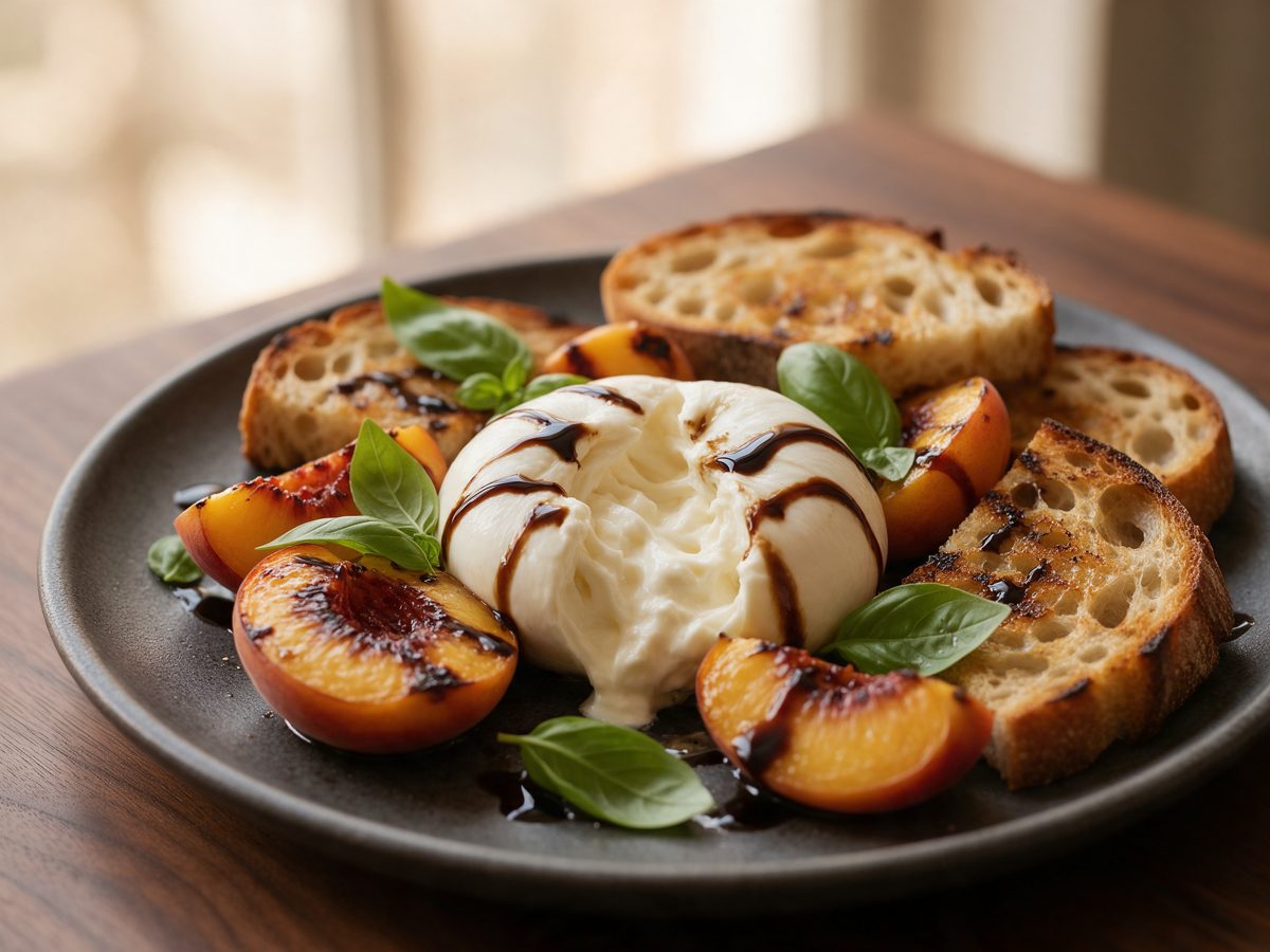 Burrata & peaches